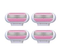 4 Pcs Venus Snap Razor Refill Blades, Heads Compatible with Venus Women’s Razor, 3-Layer Blades for Smooth Shaving, Easy Replacement Heads for Women (Pink)