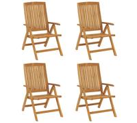 vidaXL Reclining Garden Chairs 4 pcs Solid Wood Teak, Brown