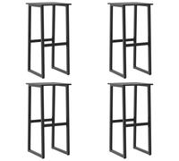 (4 pcs) vidaXL Bar Stools Bistro Chair Pub Counter Chair Black Powder-coated Steel