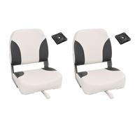 (4 pcs) vidaXL Boat Seat Foldable Backrest with Blue-white Pillow Kayak Canoe Seat