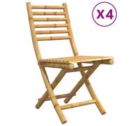 (4 pcs) vidaXL Folding Garden Chairs Foldable Outdoor Chair Patio Dining Chair Bamboo