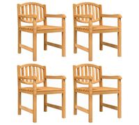 (4 pcs) vidaXL Garden Chairs Wooden Stackable Dining Chair Armchairs Solid Wood Teak