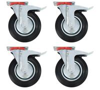 vidaXL Swivel Casters with Double Brakes 4 pcs 200 mm