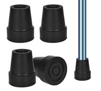 4 PCS Walking Stick Caps, 19 mm Replacement Cane Tip,Trekking Pole Tip Protectors,Walking Stick Rubber Tips,Non-Slip Stable,for Walking Sticks, Canes or Crutches, Black