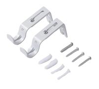 4 Pcs Wall-Mounted Curtain Rod Support Extendable Metal Pole Bracket Universal Adjustable Hanging Hook for Bedroom Dormitory for Rod(White)