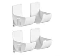 4 Pcs Wall Mounted Trash Bag Storage Rack, Self-Adhesive Film Wrap Organizer Holder for Kitchen Cabinet Door, Space Saving Plastic Dispenser for Grocery Bags and Foil Rolls, White(White)