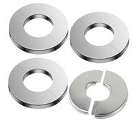 4 Pcs Wall Split Flange, Stainless Steel Pipe Escutcheon Plate Self-Adhesive Bathroom Pipe Collars for Radiator Faucet Drain Pipe - 61mm