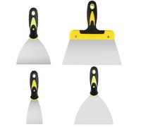 4 Pcs Wallpaper Scrapers, Paint Filling Putty Scrapers Knife Tools Set, Stainless Steel Metal Wall Filler Scrapers Strippers Remover for Walls, DIY Decoration, Plastering - 2,4,6,8 Inches