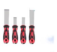 4 PCS Wallpaper Scrapers Set, Stainless Steel Putty Scraper Filling Paint Stripper For Wall Scraping Paint Removal Ice(Red)