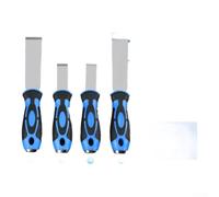 4 PCS Wallpaper Scrapers Set, Stainless Steel Putty Scraper Filling Paint Stripper For Wall Scraping Paint Removal Ice(Blue)