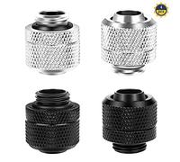 4 PCS Water Cooling Compression Fitting Two-Touch Fitting g1/4 Thread Soft Tube Connector PC Water Cooling System Fittings for 9.5mm Inner Diameter and Outer Diameter 12.7mm Thin Tube