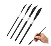4 Pcs Watercolour Brushes Set, Artist Paint Brushes, Dagger Tip Artists Paint Brushes Set, Touch Up Brush Nylon Brush Tools - Fine Detail & Broad Stroke for Acrylic Gouache Ink Watercolour
