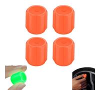 4 PCS Waterproof Luminous Car Tire Valve Caps, Glow in The Dark Dust Caps for Car Tyres,Light Durable Easy to Install,No Tool Required,Car Accessories for Truck, SUV, Motorcycles, Bike (orange)