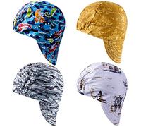 4 Pcs Welding Cap Flame Resistant Cotton Welding Hat for Men Women's Welders Caps Sweat Absorption Mesh Hat Liner for Welder Electrician Gas Station, Matched with Most Welding Helmet (Multi Pattern)