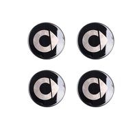 4 Pcs Wheel Center Cap Sticker for Smart Forfour 2015-2020 58mm, Badge Emblem Decal Car Hub Centre Caps Sticker Badge Wheel Trim,Bla-ck