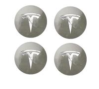 4 Pcs Wheel Center Cap Sticker for Tesla Model Y 2020-2023, Badge Emblem Decal Car Hub Centre Caps Sticker Badge Wheel Trim,C-56mm