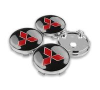 4 Pcs Wheel Center Caps for Mitsubishi Eclipse Cross PHEV Facelift 2021-, 60mm Hub Caps Kit Stable Car Wheel Center Hub Caps Replacement Replacement Anti-Dust Emblem Badge Covers,A