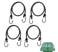 4 Pcs Wheelie Bin Locks, Black, with Elastic Cord Design to Prevent Trash from Spilling or Being Blown Over by The Wind
