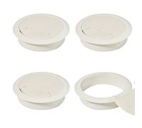 4 Pcs White Desk Grommet Set - 60mm, Cable Hole Cover Set
