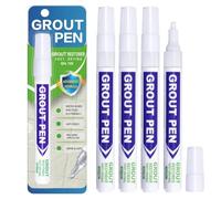 4 Pcs White Grout Pens, Tile Grout Whitener and Repair Markers | Refreshes and Brightens Grout Lines, Helping Restore a Cleaner Look to Tiles, Floors and Walls