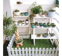 4 pcs White Plastic Picket Fence, Christmas Xmas Tree Wedding Party Decoration, Miniature Home Garden Border Grass Lawn Edge Fence (One Pack is 6.5 FT in Total)