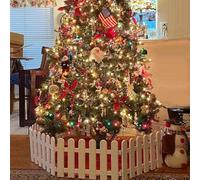 4 pcs White Plastic Picket Fence, Christmas Xmas Tree Wedding Party Decoration, Miniature Home Garden Border Grass Lawn Edge Fence (One Pack is 6.5 FT in Total)