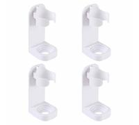 4 Pcs White Toothbrush Holder Set - Wall-Mounted Electric Brush Stand with Self-Adhesive Base - Durable Plastic Organizer for Bathroom Storage (Compact Design)