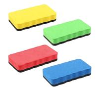 4 Pcs Whiteboard Eraser Magnetic, 4 Colors White Board Rubber, Dry Erase Erasers, Felt Magnetic Whiteboard Erasers, Office Home Cleaning Tools, Multi-Colored, Dust-Free (10.7x5.5x2cm)