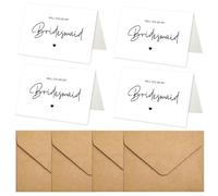 4 PCS Will You Be My Bridesmaid Card, Will You Be My Bridesmaid, Elegant Bridesmaid Proposal Cards with Envelopes, Perfect for Wedding Planning, Bridal Showers and Special Moments