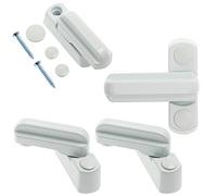 4 pcs Window Lock, zinc Alloy Turn Limiter, Additional Safety Locks, Extra sash Jammer Door T-Shape, for Various UPVC/PVC Doors and Windows Home. White