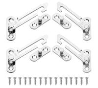 4 Pcs Window Restrictor for Upvc,English Text Version Window Locks for Upvc Windows, Stainless Steel Window Lock Child Safety, Window Catch Left Right Hand Door Restrictors Use in Home School Office