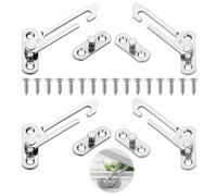 4 Pcs Window Restrictor for UPVC, Window Lock Stainless Steel, Window Latches Security Chrome, Window Catch Left Right Hand for Home School Kindergarten