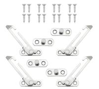 4 Pcs Window Restrictors Locks with Screws Left and Right,Easy Install Stainless Window Restrictors for Home Office UPVC Windows,Hook Handed Window Locks Child Safety Catch for All Kinds of Casement