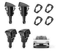 4 Pcs Windshield Washer Nozzles, Wiper Front Windscreen Washer Jets Spray, Car Front Rear Glass Gasket for 986302k100 Kia Sportage Hyundai I30 I20 Tucson Kia Venga Kia Soul 2008-20111