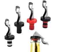 4 Pcs Wine Bottle Stopper, Wine Stoppers for Wine Bottles, Lever-Arm Wines Stoppers, Reusable Wines Bottle Corks, Rubber Stainless Steel Bottles Lid for Beverage Supplie Beer Spirits