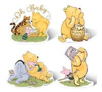 4 Pcs Winnie Cutouts Large with Stand Yard Sign, Winnie Baby Shower Decorations, Winnie Birthday Baby Shower Yard Sign for Outdoor Ground Lawn Decoration