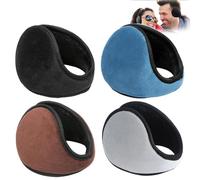 4 Pcs Winter Ear Muffs for Men Women,Foldable Adjustable Classic Fleece Ear Warmers Soft Plush Back The Head Earmuffs Unisex Warm Sleeping Ear Covers Outdoor Running (A Set)