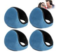 4 Pcs Winter Ear Muffs for Men Women,Foldable Adjustable Classic Fleece Ear Warmers Soft Plush Back The Head Earmuffs Unisex Warm Sleeping Ear Covers Outdoor Running (Blue)