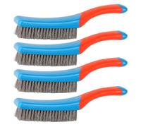 4 Pcs Wire Brush Set, Stainless Steel Wire Brushes for Cleaning, Rust and Paint Removal from Metal Tools, Kitchen Appliances, BBQ Grills, Industrial Equipment