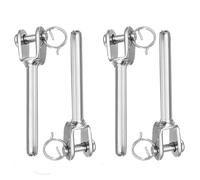 4 Pcs Wire Rope Clamps, 4mm Stainless Steel Swaged Fork Terminal, Swage Jaw Rigging Wire Rope Fitting