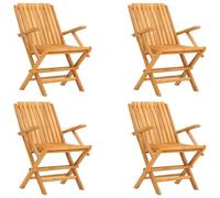 (4 pcs, with armrest) vidaXL Folding Garden Chairs Outdoor Chair Patio Wooden Chair Solid Wood Teak