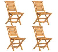 (4 pcs, without armrest) vidaXL Folding Garden Chairs Outdoor Chair Patio Wooden Chair Solid Wood Teak