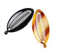 4 PCS Women Fashion Banana Hair Clip Hair Claw Rounded Edges Hair Comb French Flat Shark Hair Clip Hairgrip Large Shell Hair Clincher (Length: 4.84 inch)