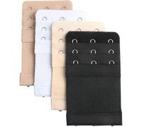 4 Pcs Women's Bra Extenders, Bra Extenders 3 Hooks 3 Rows, Elastic Bra Band Hook Strap Extensions for Women Tight Old Bras or New Bras