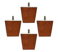 4 Pcs Wood Furniture Legs,Sofa Solid Wooden Feet,Tapered Pine Table Legs,Replacement Feet for Cabinet/Chair/Desk,Pre-Installed M10 Thread Furniture Accessories,Color: Walnut (6cm)