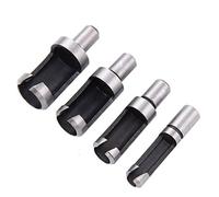 4 Pcs Wood Plug Cutter Straight And Taper Claw Drill Bit 1/4 3/8 1/2 5/8 For Bench Drill &Electric Hand Portable Wood Plug Bit Set