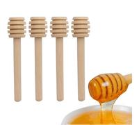 4 Pcs Wooden Honey Dipper Sticks,3 Inches Honey Comb Stick Honey Spoon Honey Wand for Honey Collecting Dispensing Drizzling Jam