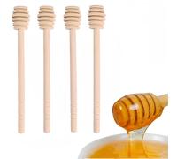 4 Pcs Wooden Honey Dipper Sticks,6.3 Inches Honey Comb Stick Honey Spoon Honey Wand for Honey Collecting Dispensing Drizzling Jam