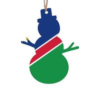 4 PCS Wooden Xmas Tree Ornaments, Flag of Namibia Print Christmas Party Decoration Wood Pendant, for Home Crafts Hanging