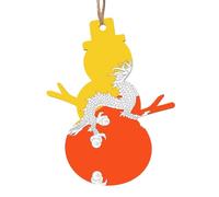 4 PCS Wooden Xmas Tree Ornaments, Flag of The Kingdom of Bhutan Print Christmas Party Decoration Wood Pendant, for Home Crafts Hanging